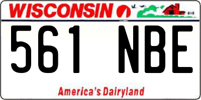 WI license plate 561NBE