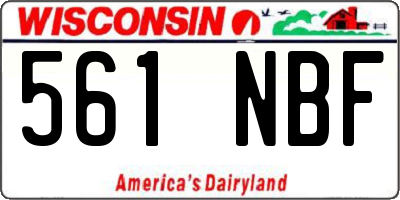 WI license plate 561NBF