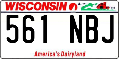 WI license plate 561NBJ
