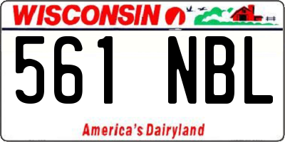 WI license plate 561NBL