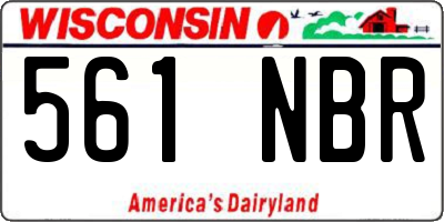 WI license plate 561NBR