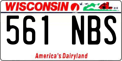 WI license plate 561NBS
