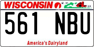 WI license plate 561NBU