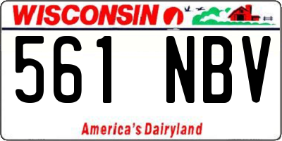 WI license plate 561NBV