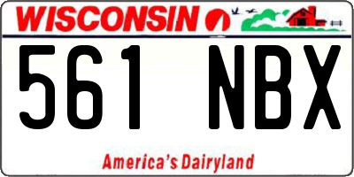 WI license plate 561NBX