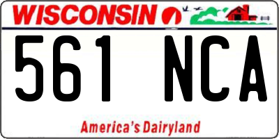 WI license plate 561NCA