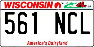 WI license plate 561NCL