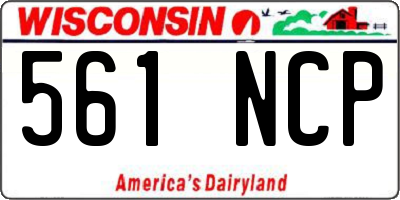 WI license plate 561NCP