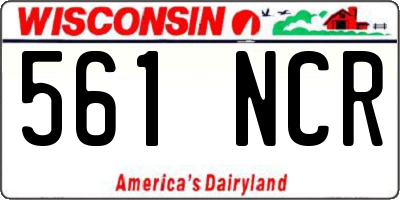 WI license plate 561NCR