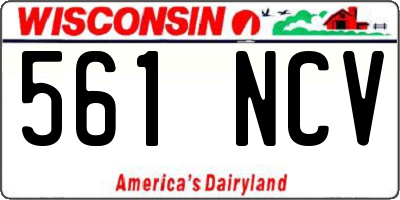 WI license plate 561NCV