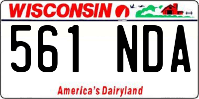 WI license plate 561NDA
