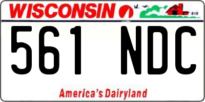 WI license plate 561NDC