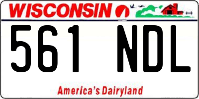 WI license plate 561NDL