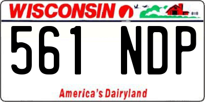 WI license plate 561NDP