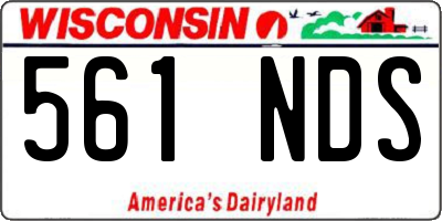WI license plate 561NDS