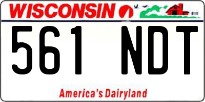 WI license plate 561NDT