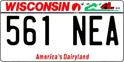 WI license plate 561NEA