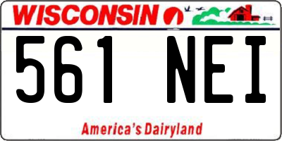 WI license plate 561NEI