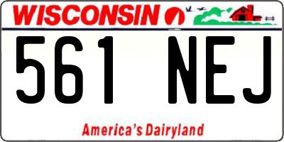 WI license plate 561NEJ