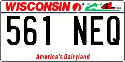 WI license plate 561NEQ