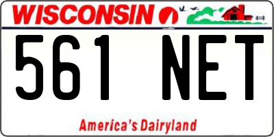 WI license plate 561NET