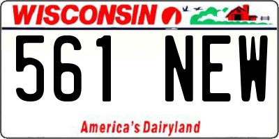 WI license plate 561NEW