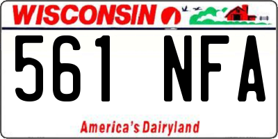 WI license plate 561NFA