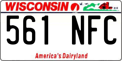 WI license plate 561NFC