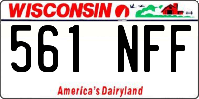 WI license plate 561NFF