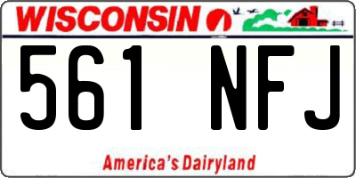WI license plate 561NFJ
