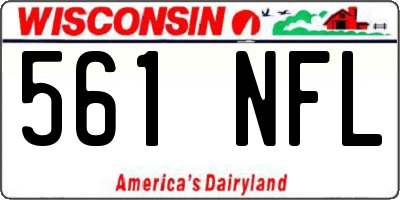 WI license plate 561NFL