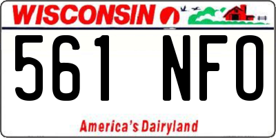 WI license plate 561NFO