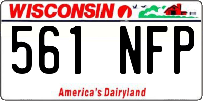 WI license plate 561NFP