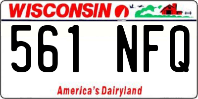 WI license plate 561NFQ