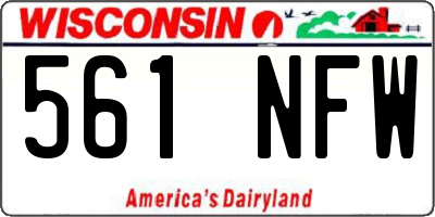 WI license plate 561NFW