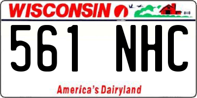 WI license plate 561NHC