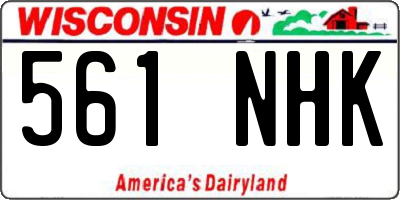 WI license plate 561NHK