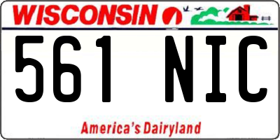 WI license plate 561NIC
