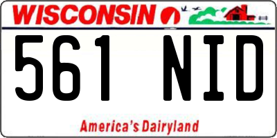 WI license plate 561NID