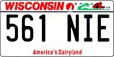 WI license plate 561NIE