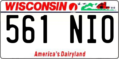 WI license plate 561NIO