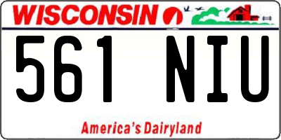 WI license plate 561NIU