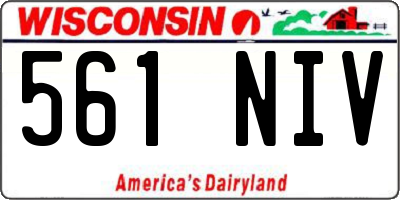 WI license plate 561NIV