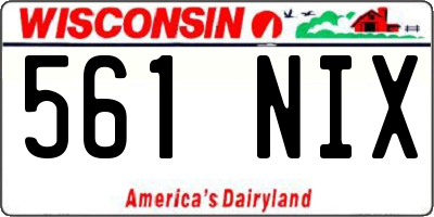 WI license plate 561NIX