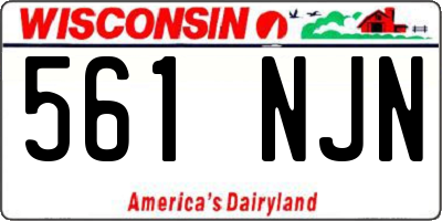 WI license plate 561NJN
