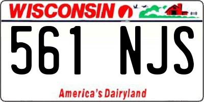 WI license plate 561NJS