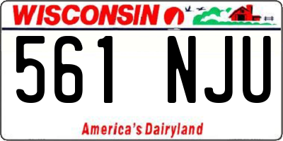 WI license plate 561NJU
