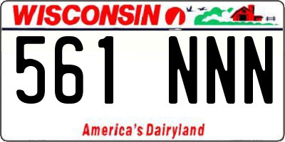 WI license plate 561NNN