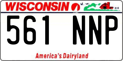 WI license plate 561NNP