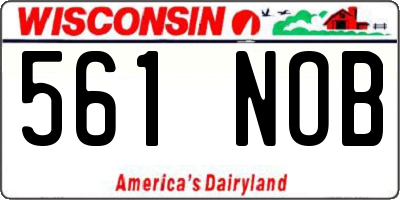 WI license plate 561NOB
